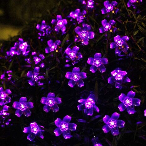 Guirlande Lumineuse Solaire Fleur Jardin étanche 23ft 50LED Fleur de