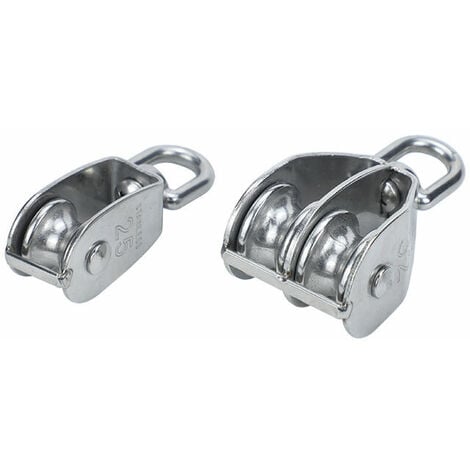 Alwaysh Pcs Double Pulley Block M Stainless Steel Fixed Pulley