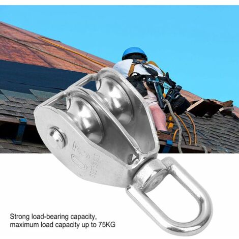 Alwaysh Pcs Double Pulley Block M Stainless Steel Fixed Pulley