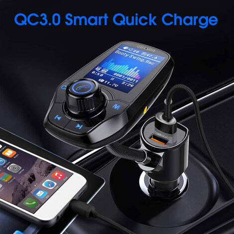 Bluetooth Transmetteur Fm Pour Voiture Avec Ecran Couleur Kit