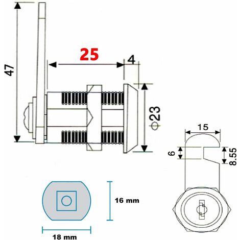 Serrure Batteuse Cylindre Verrou De Porte Pour Armoire Serrure