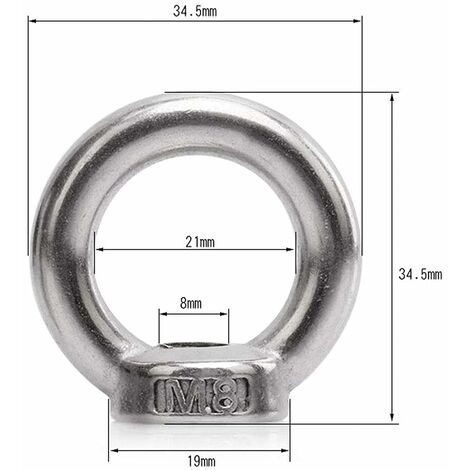 10PCS Écrou à oeil de levage écrou à anneau femelle pour le levage de