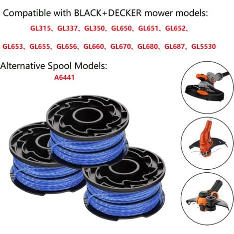 BLACK DECKER Lot De 3 Bobines De Rechange Pour Coupe Bordures Bobine