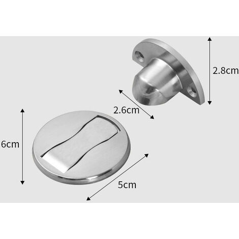 Lot de 2 butoirs de porte magnétiques magnétiques en acier inoxydable