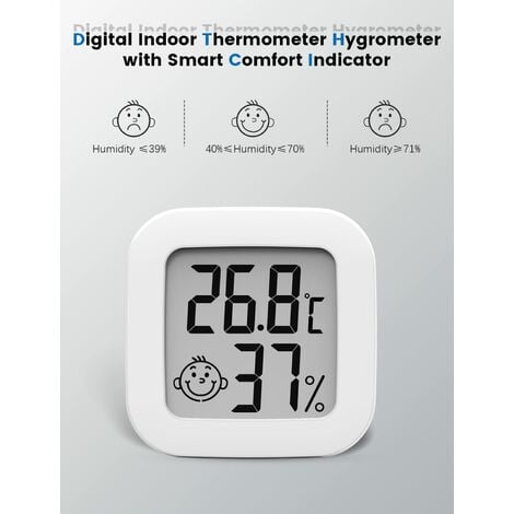 Mini Thermomètre Hygromètre Intérieur Digital à Haute Précision Thermo