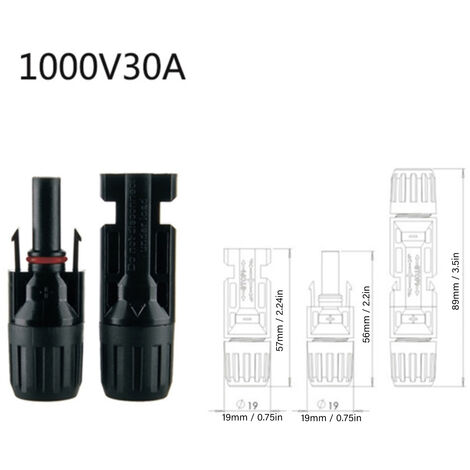 TONYSA Connecteur de Cellule Solaire 12 Pcs Connecteur de CâBle