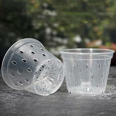 Crea Pots Orchid Es Transparents De Pouces Avec Trous Et Soucoupes