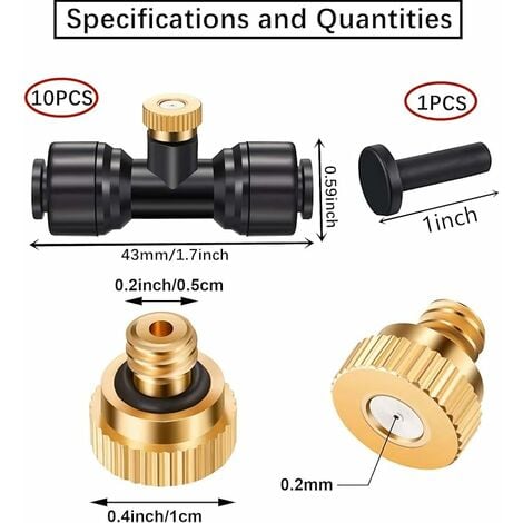 Système d irrigation extérieur kit de brumisation buse de jardin en