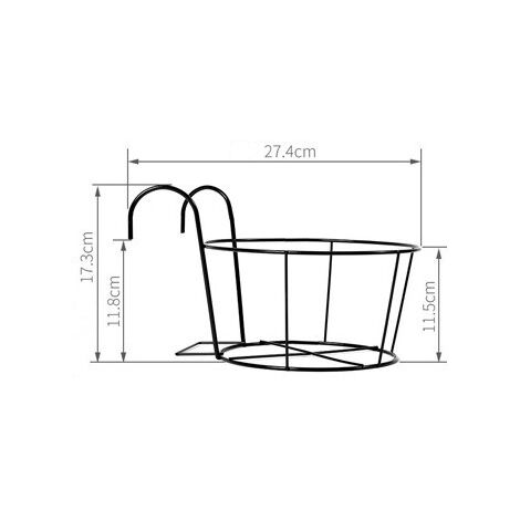 2 Pièces Support Fleurs Rond Crochet Support Jardiniere Balcon Rond