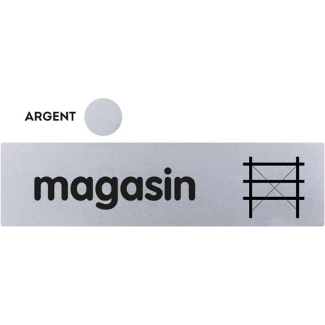 Plaquette Magasin Classique Argent 170x45mm 4320830