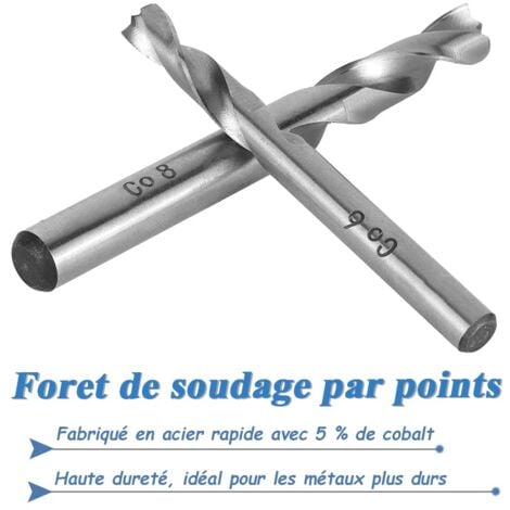 Lot de 2 Forets à Souder par Point Foret à Dépointer HSS Co M6 M8