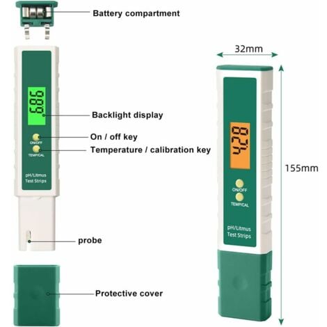 Ahlsen Testeur De Qualit De L Eau Ph Metre Fonction De Temp Rature