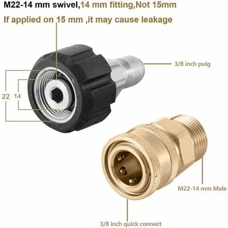 Hochdruckreiniger Adapter M22 Schnellkupplungen 8er Pack