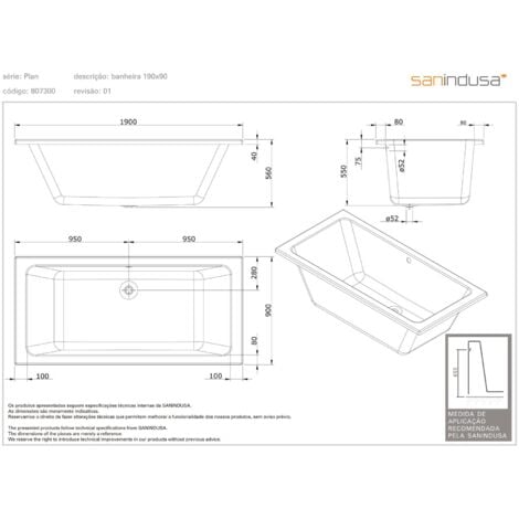 Baignoire Acrylique Haute Densit Gamme Pro Sanindusa Plan X