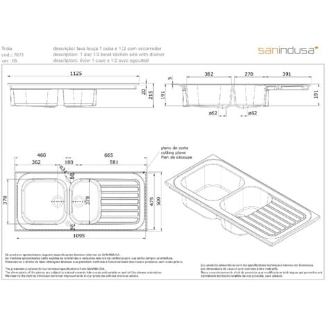 Evier en céramique traditionnelle Gamme PRO SANINDUSA série TROIA 1