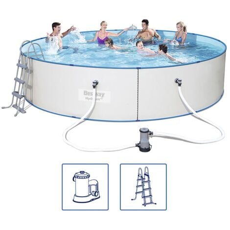 Set Piscina Rotonda Hydrium Telaio Acciaio 460x90 Cm Bestway