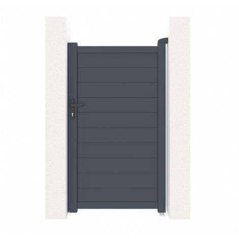 Pack Portail Battant EIGER 400x180cm Portillon EIGER 100x180cm Gris