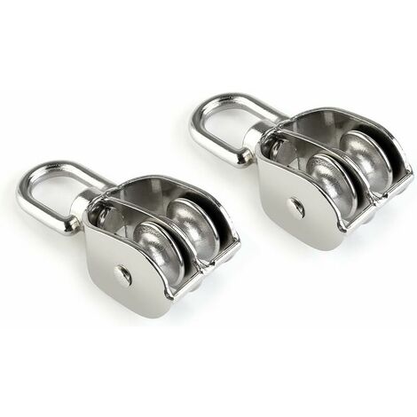 Poulie Double 2pcs Inox 304 Pivotant Double Poulie