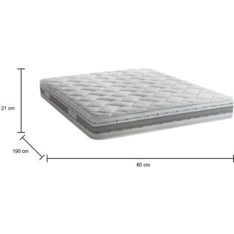 Dmora Matelas simple Dmercat Matelas déhoussable en Memory Foam et