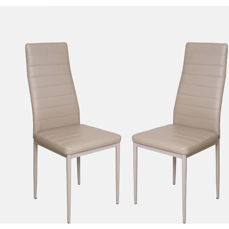 Dmora Ensemble de 2 chaises classiques en éco cuir pour salle à manger