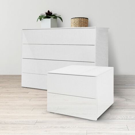 Dmora Commode Avec 4 Tiroirs Tallboy Moderne Casettiera Pour Chambre