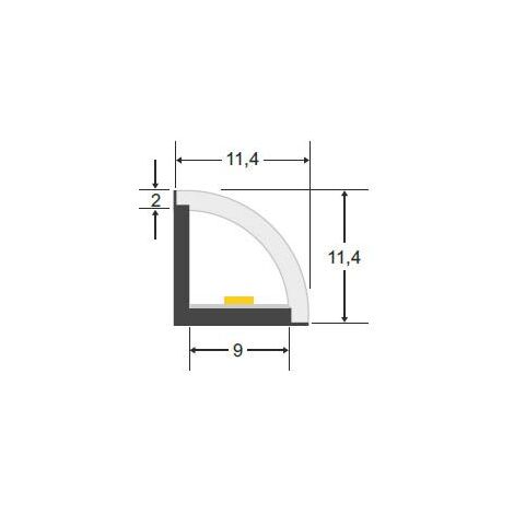 KIT Profilé plastique ROD IP68 pour bandes LED 2 mètres