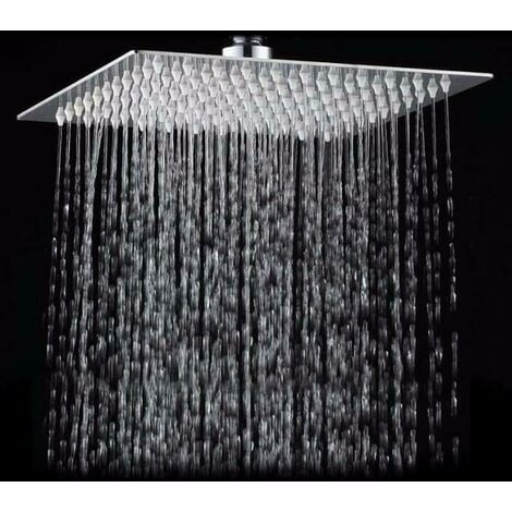 Douche de tête 30x30cm Pommeau de douche Carré à Effet Pluie Jet Effet