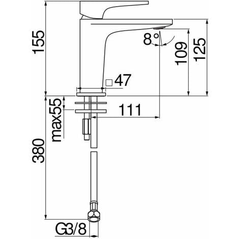 Nobili Seven Series Se Cr Mitigeur De Lavabo Sans Vidange Chrom