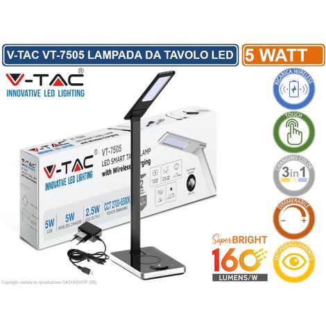 V Tac Vt Lampada Da Tavolo Led W Multifunzione Con Stazione Di