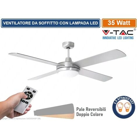 V Tac Vt Ventilatore Da Soffitto W Con Portalampada Per