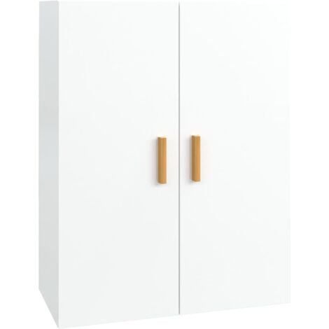 Armoire Murale Suspendue Blanc Brillant 69 5x34x90 Cm The Living Store