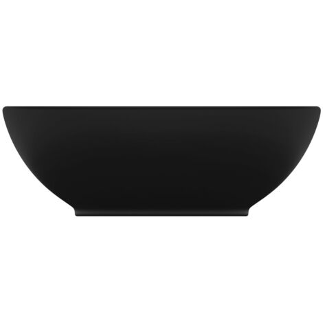 Lavabo ovale de luxe Noir mat 40x33 cm Céramique lavabo de luxe