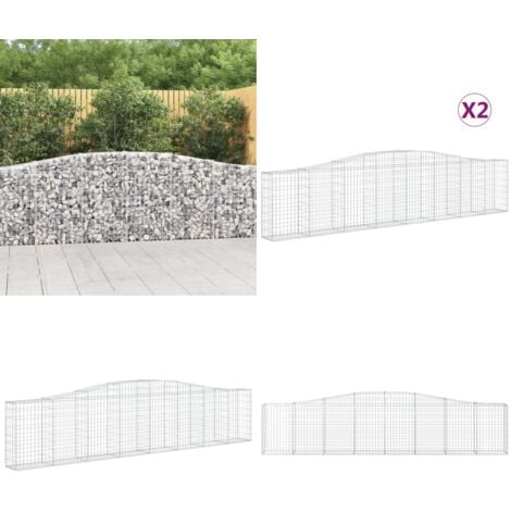 Paniers à gabions arqués 2 pcs 400x30x80 100 cm Fer galvanisé panier