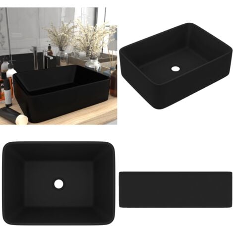 Lavabo de luxe Noir mat 41x30x12 cm Céramique lavabo de luxe