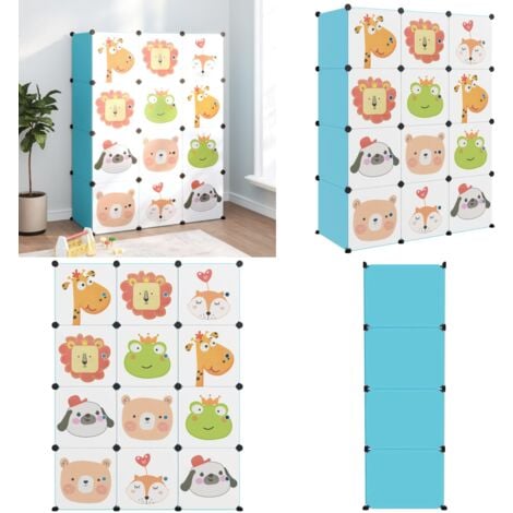 Armoire De Rangement Pour Enfants Avec Cubes Bleu Pp Armoire De