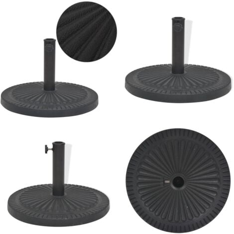 Socle de parasol Résine Rond Noir 14 kg socle de parasol socles de