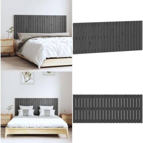 Tête de lit murale Gris 147x3x60 cm Bois massif de pin tête de lit