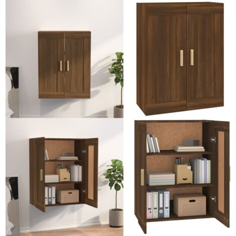 Armoire murale chêne marron 69 5x32 5x90 cm bois ingénierie armoire