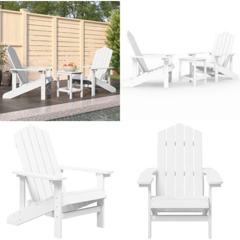 Chaises De Jardin Adirondack Avec Table Pehd Blanc Chaise De Jardin