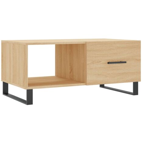 Table basse chêne sonoma 90x50x40 cm bois d ingénierie table basse