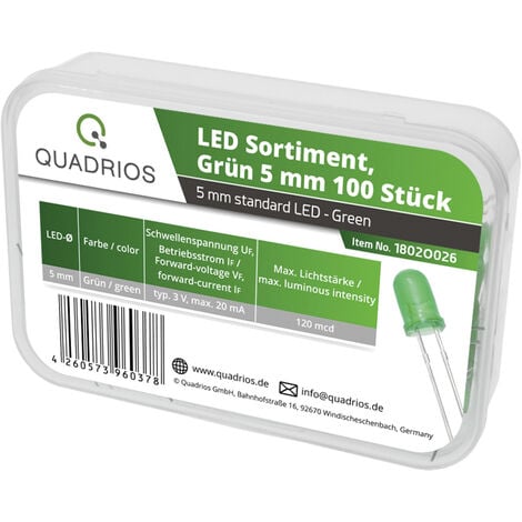 Quadrios LED Sortiment Grün 5 mm 20 mA 3 0 V