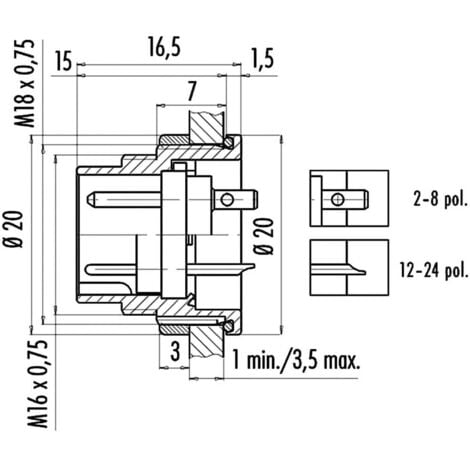 Binder 09 0111 80 04 Rundstecker Stecker Einbau Gesamtpolzahl 4 Serie