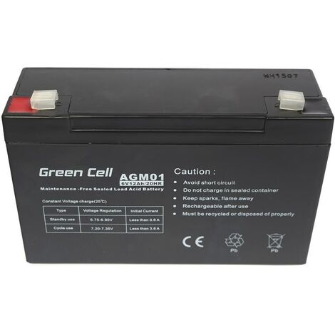 Green Cell AGM Batterie 6V 12Ah Batterie 12 000 MAh Versiegelte