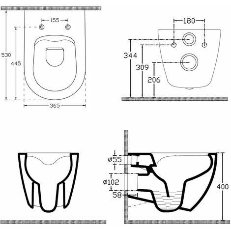 Sapho Isvea Wand WC INFINITY Rimless Anthrazit 10NF02001 2C