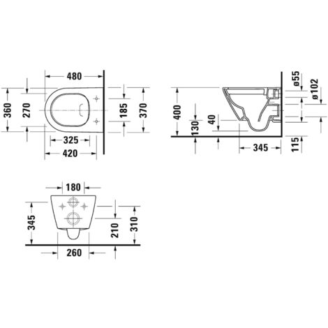 Duravit D Neo Wand WC Compact Rimless weiß 2587090000