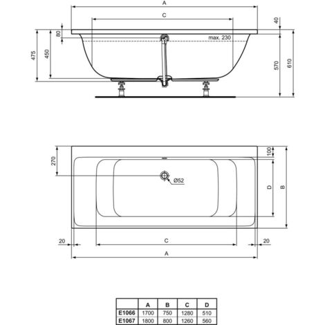 Ideal Standard Connect Air Badewanne Duo X Cm Wei E