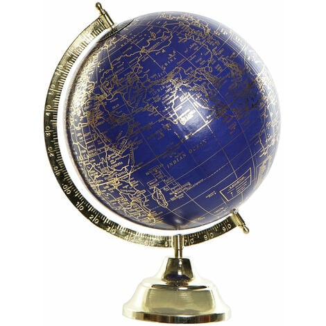 Globe Terrestre Métal 27X25X36 Boule 25Cm Doré