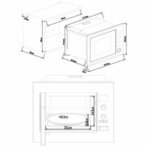 Micro ondes combiné encastrable CONTINENTAL EDISON CEMO34CEB2 Noir et