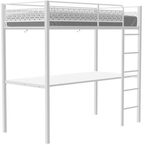 Lit Mezzanine Enfant Avec Bureau Edi Blanc X Cm Sommier Inclus