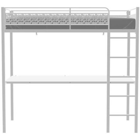 Lit Mezzanine Enfant Avec Bureau Edi Blanc X Cm Sommier Inclus